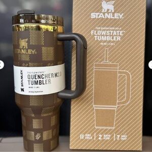 New💕40 oz Stanley Checkered Chocolate Gold Damier Ebene